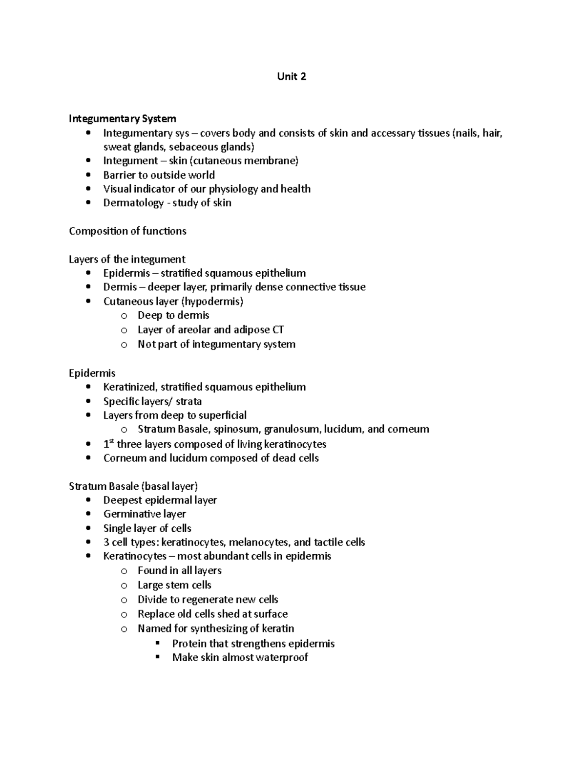 Unit 2 - Integumentary System - Unit 2 Integumentary System ...