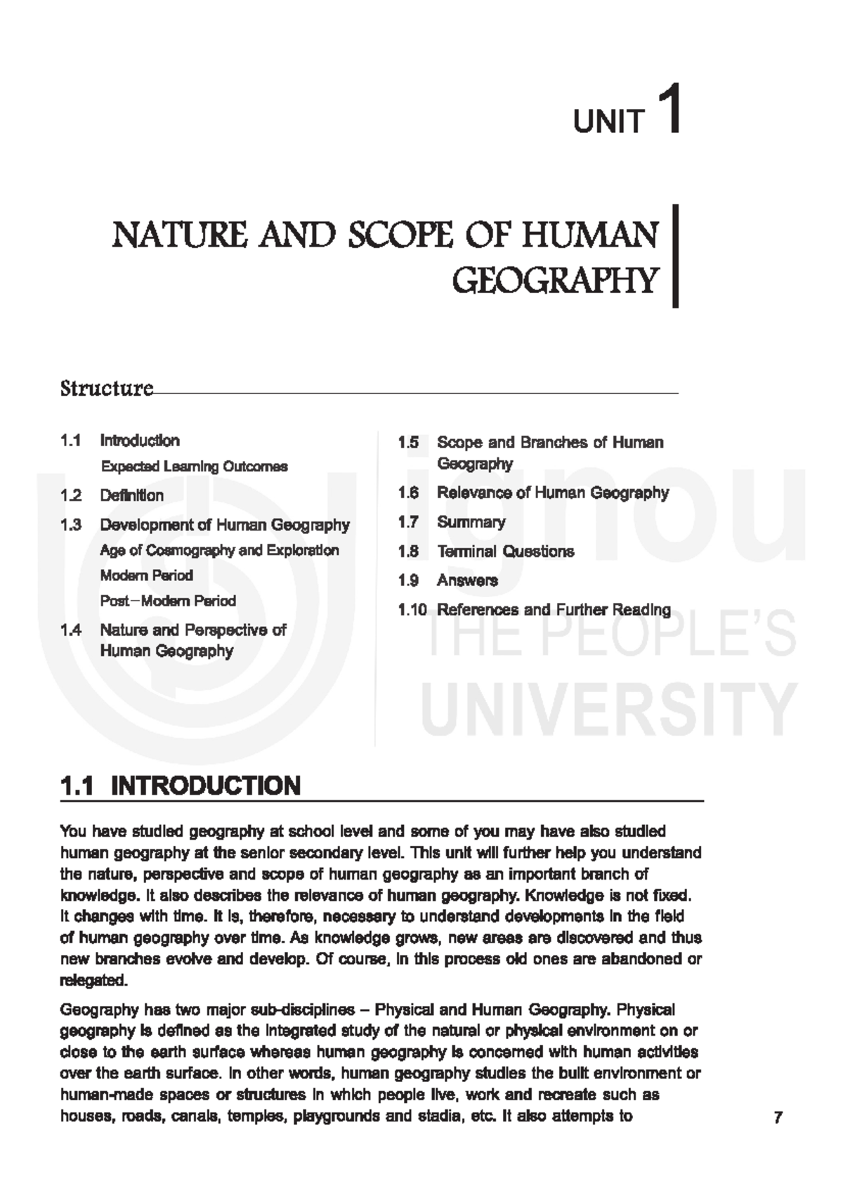 Nature and scope of human geography - BA( hons.) Geography - Studocu