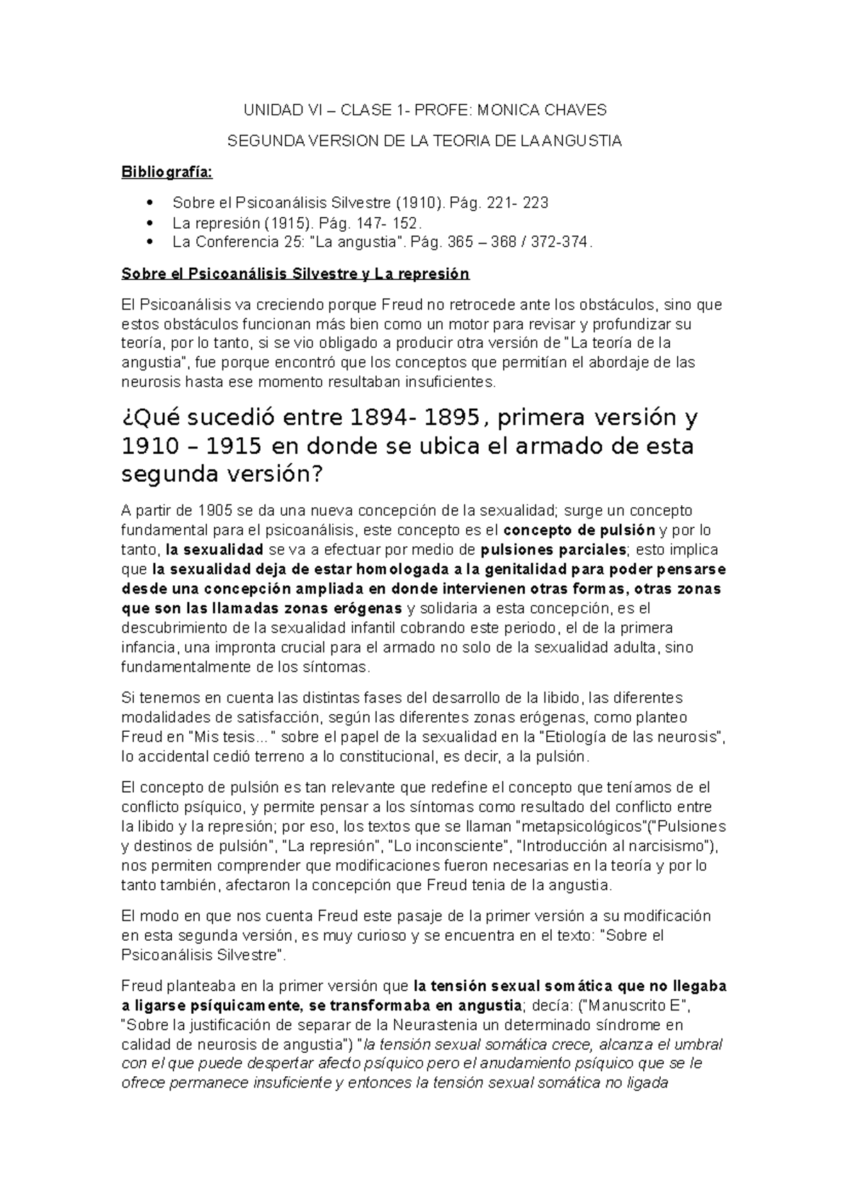 Unidad 6-PSIC Silvestre- Represion - UNIDAD VI – CLASE 1- PROFE: MONICA ...