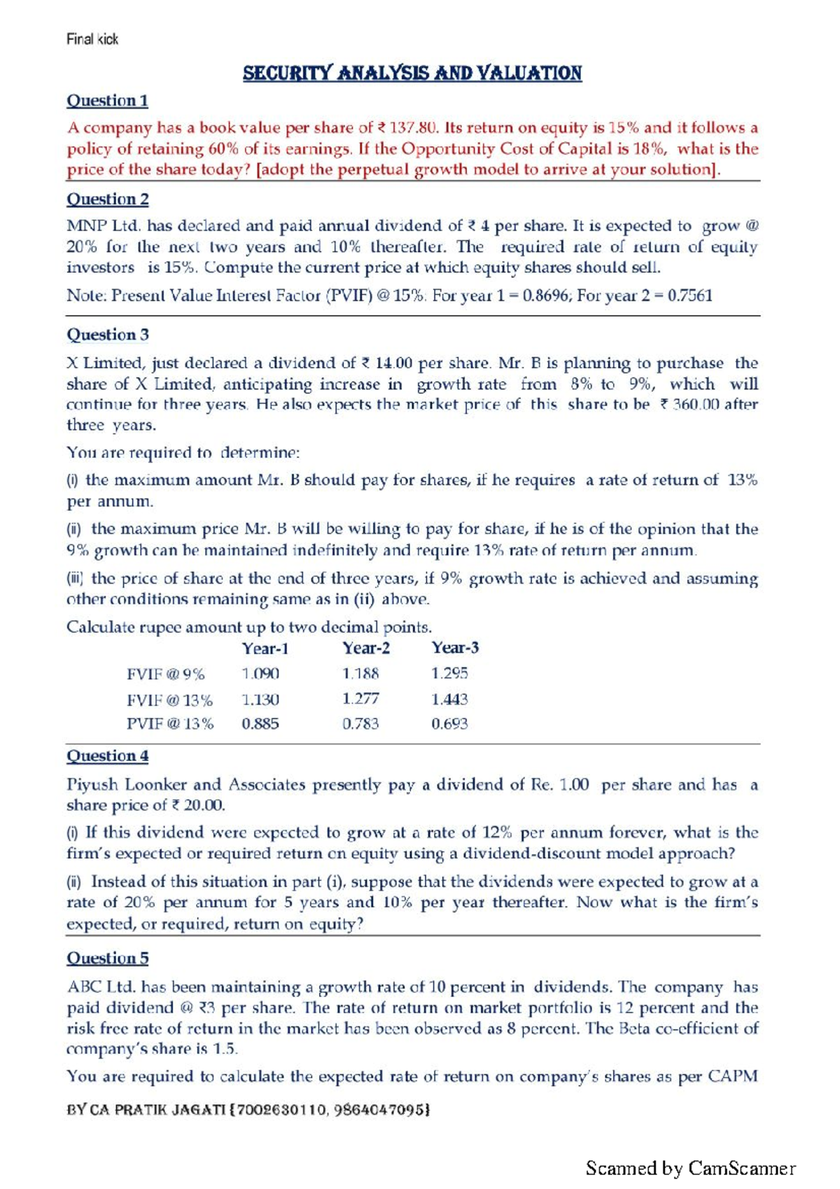 Security Analysis and Valuation blue red ink - Financial Accounting ...