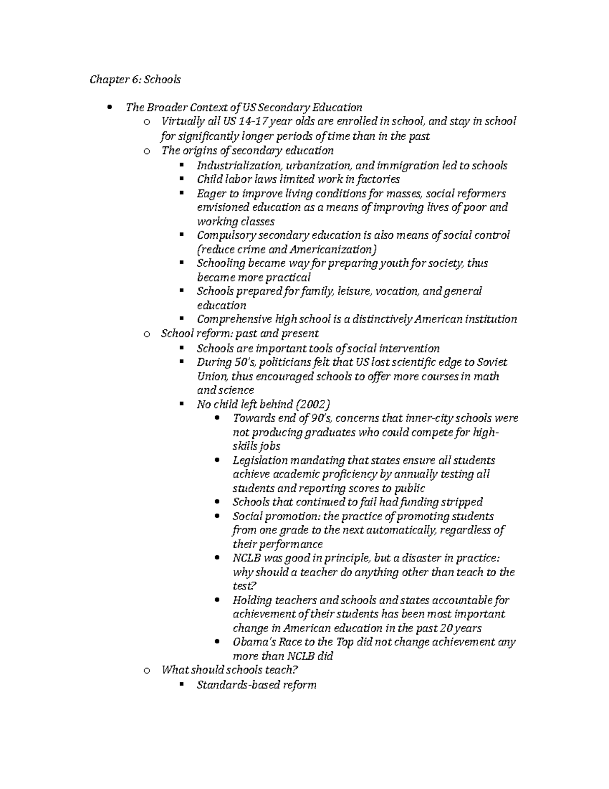 Steinberg Chapter 6: Schools - Chapter 6: Schools The Broader Context ...
