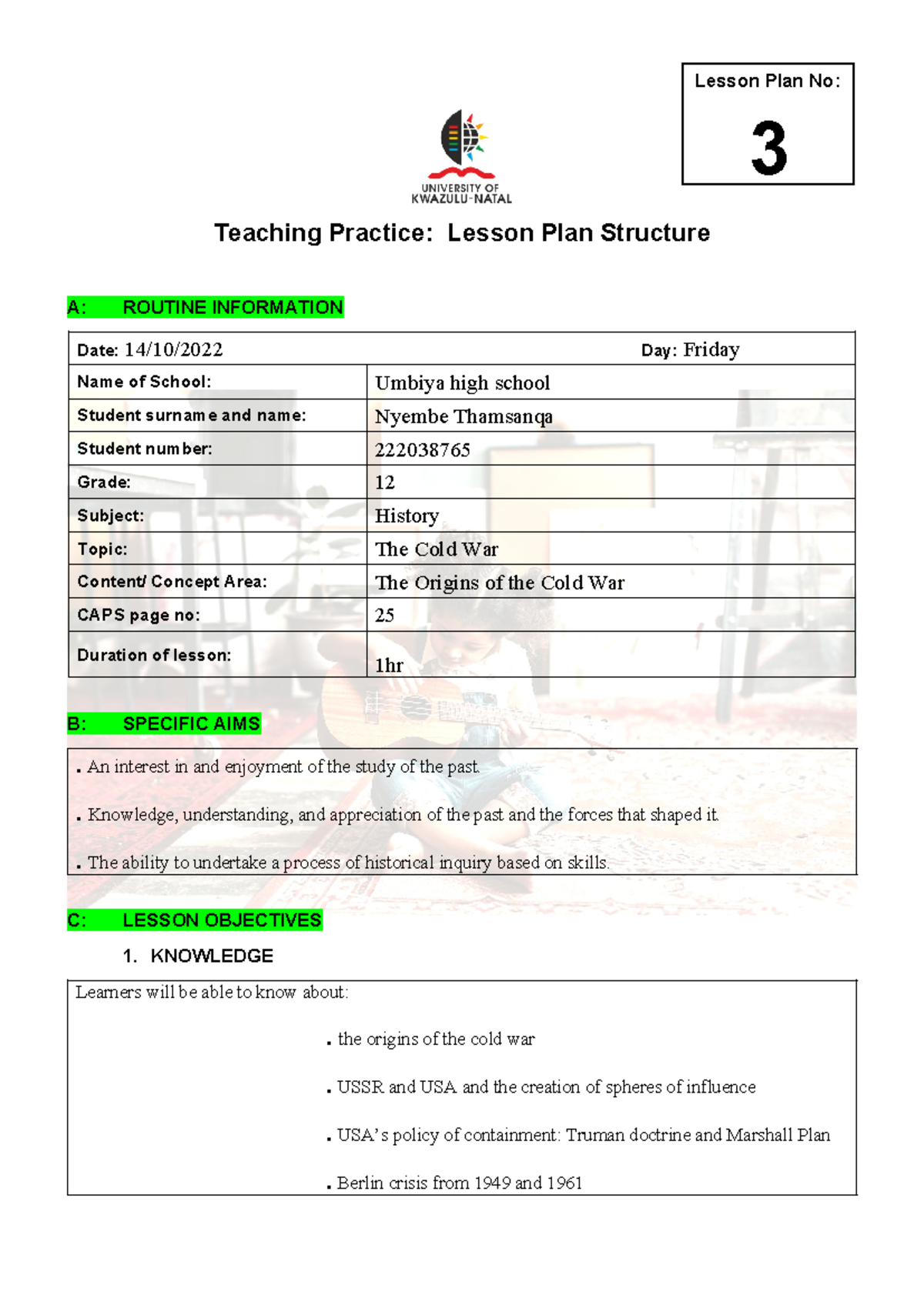 Assignment Lesson Plan Template For Creating Lesson Plans Lesson Plan