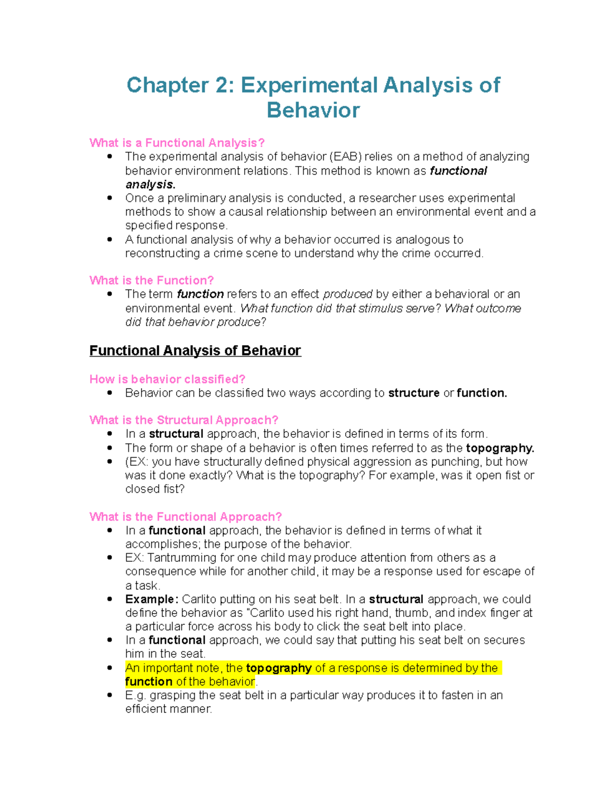 experimental (functional) analysis of behavior disorders