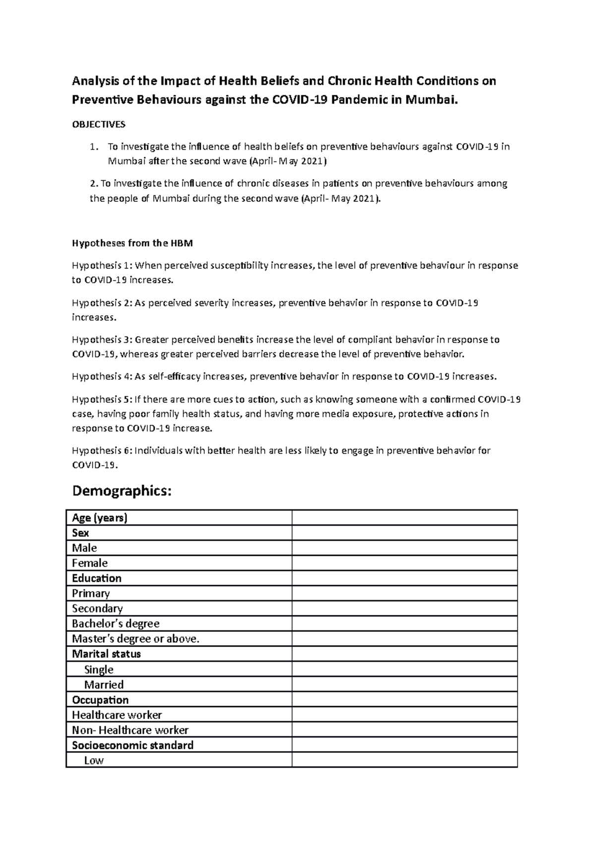 Chronic Disease - Grade: B - Analysis Of The Impact Of Health Beliefs ...