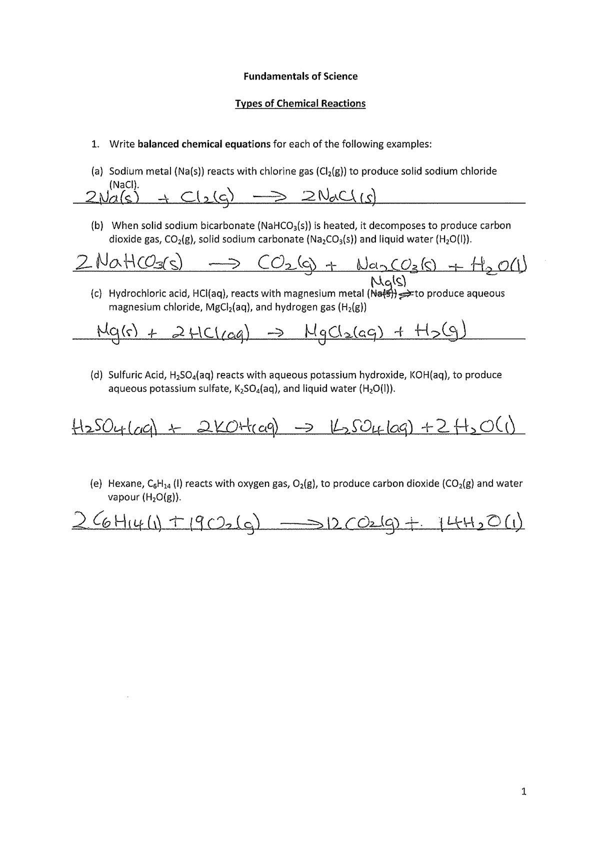 research questions on chemical reactions