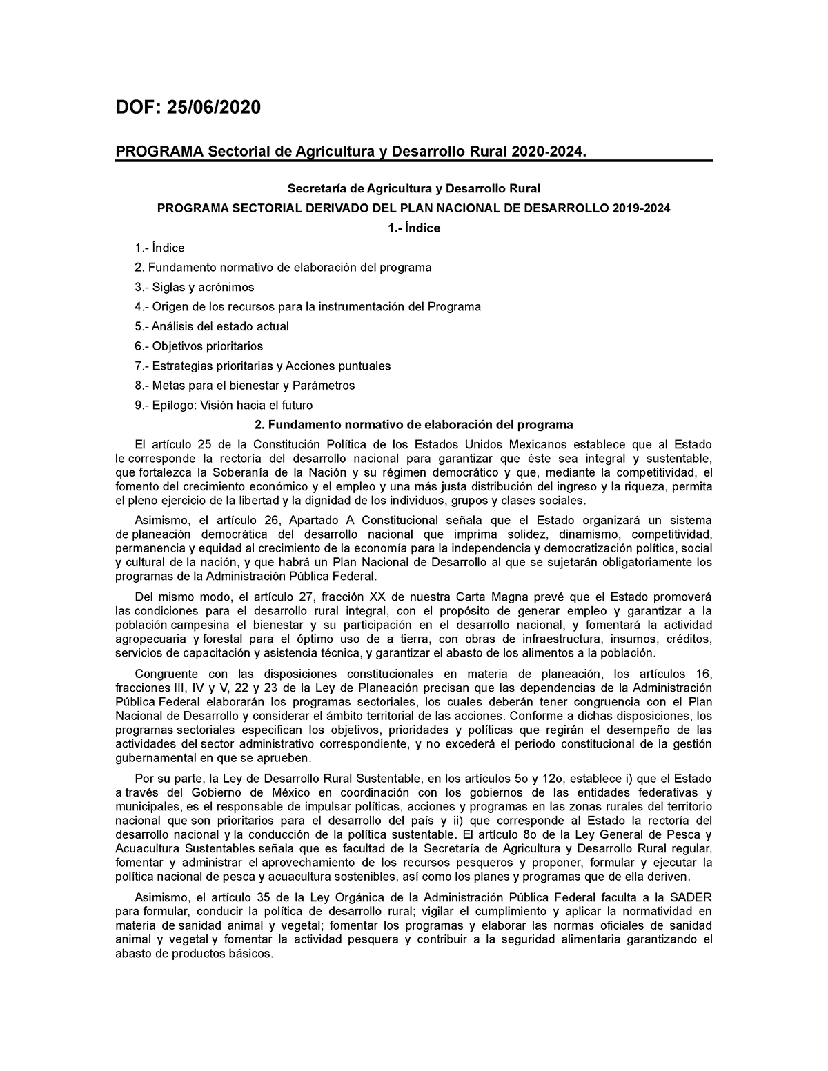 Wo122732 - Programas Sectoriales - DOF: 25/06/ PROGRAMA Sectorial De ...