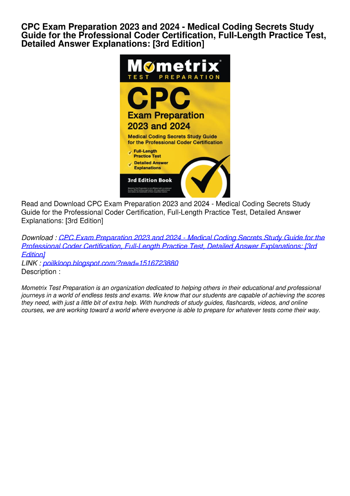 READ [PDF]CPC Exam Preparation 2023 And 2024 - Medical Coding Secrets ...