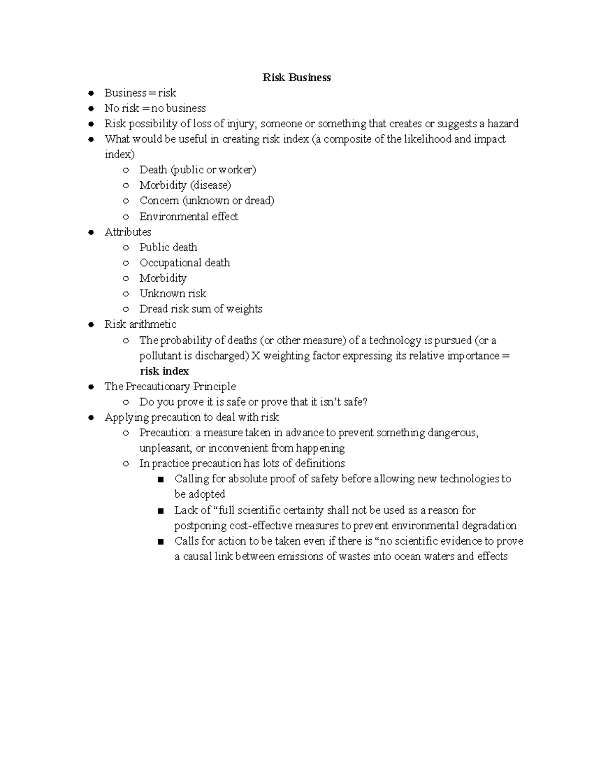 Risk Business - Risk Business Business = risk No risk = no business ...