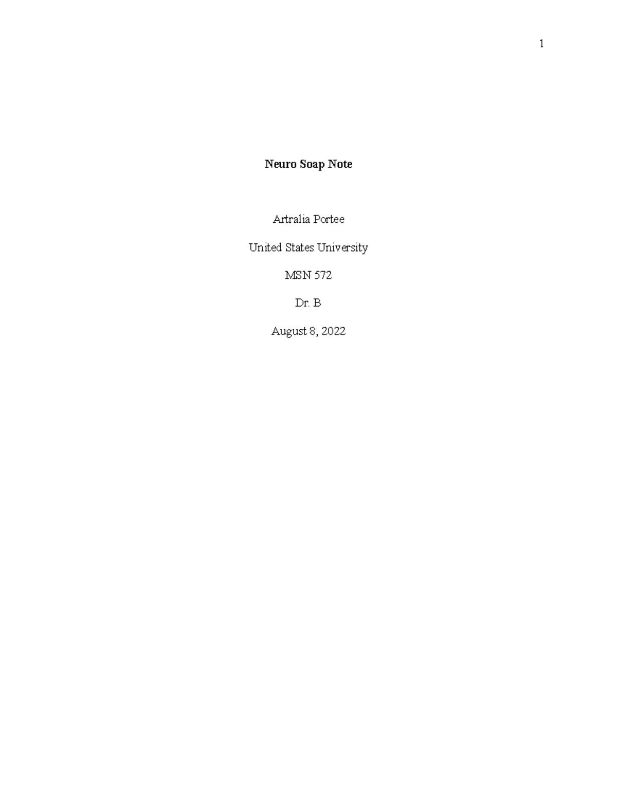 Neuro soap note soap note Neuro Soap Note Artralia Portee United