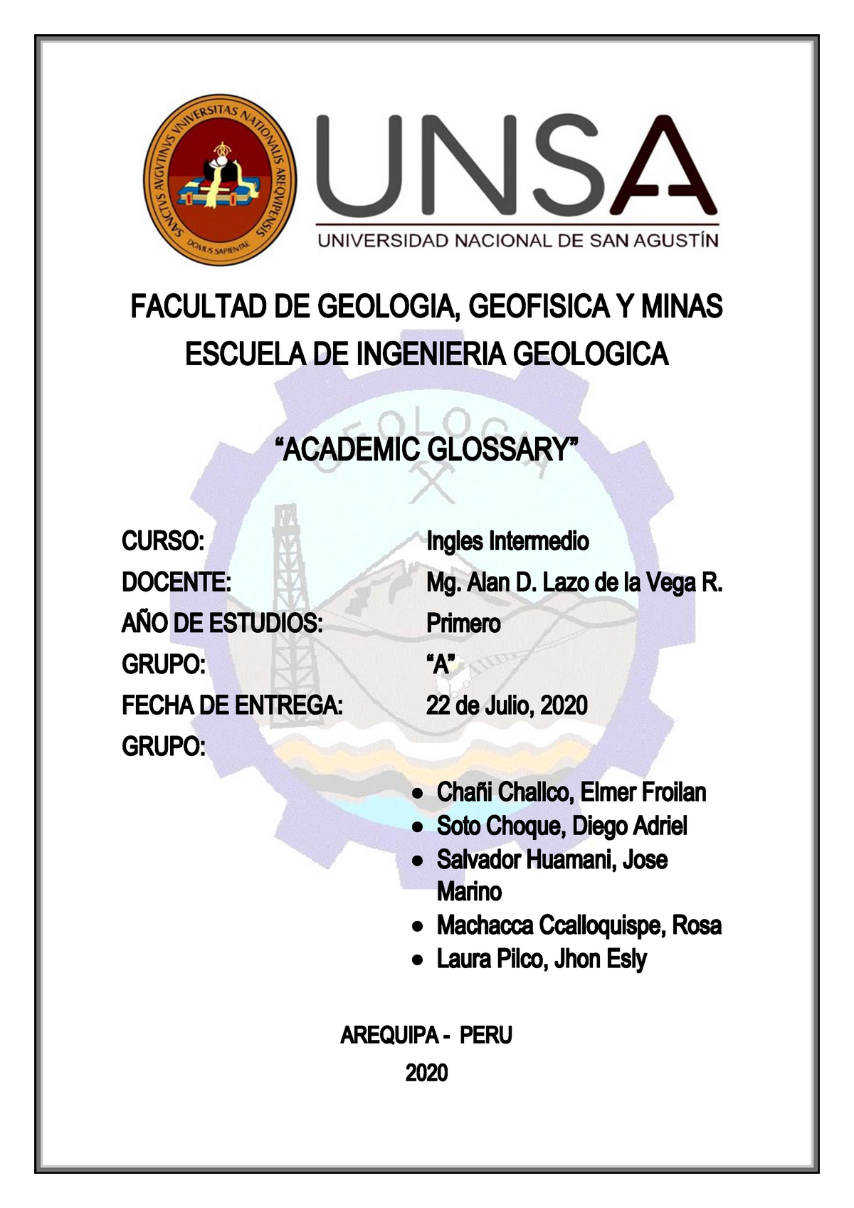 Glosary - Glosario De Terminos Geologicos Ingles- Espa;ol - Warning: TT ...