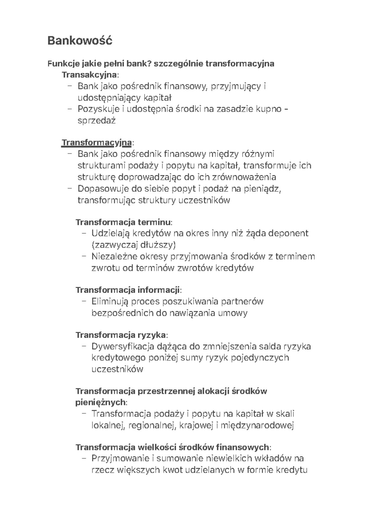 Pp Pieniądz I Bankowość Sprawdzian www.studocu.com