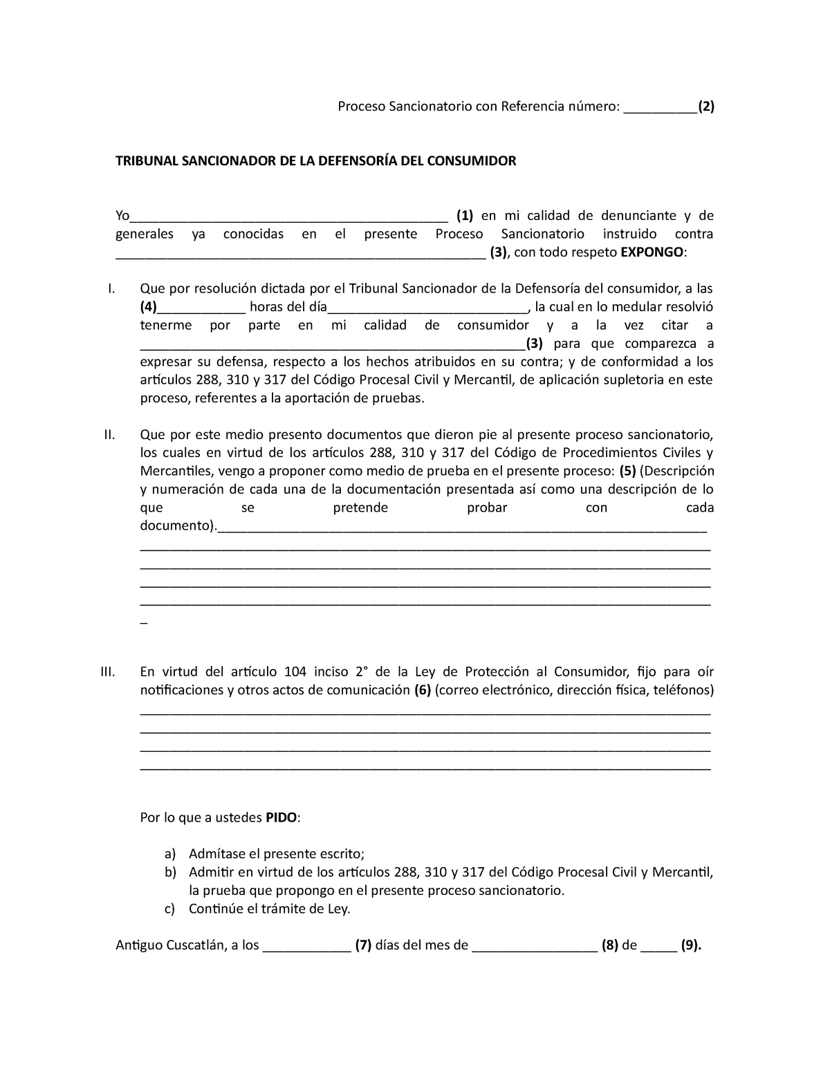 Escrito De Presentación De Pruebas Documental Proceso Sancionatorio Con Referencia Número 1125