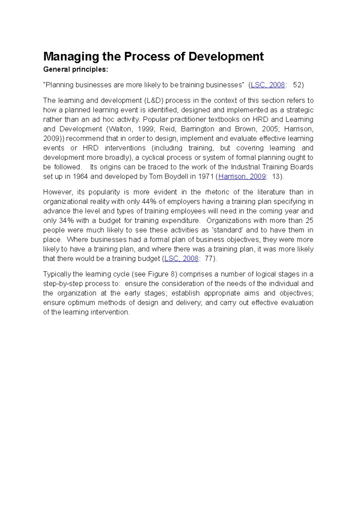 Managing the Process of Development - Managing the Process of ...