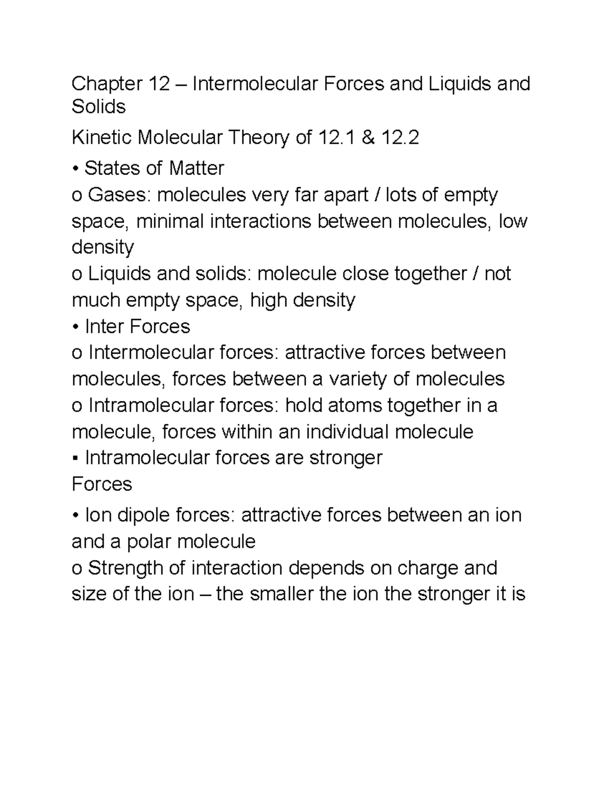 Chapter 12 – Intermolecular Forces And Liquids And Solids - Chapter 12 ...