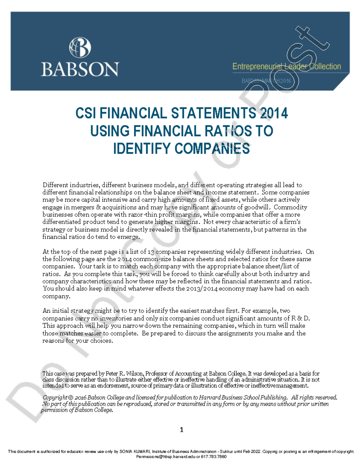 Case study analysis of CSI case. - Financial Reporting & Analysis - Studocu