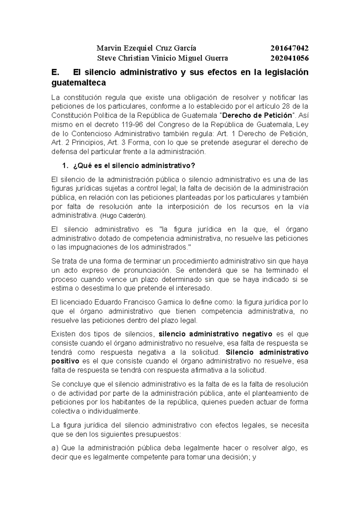 El silencio administrativo y sus efectos en la legislación guatemalteca