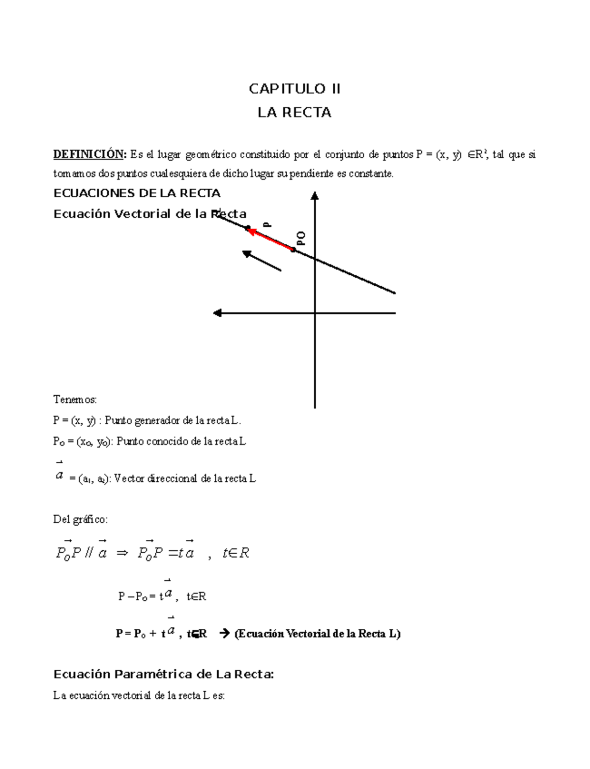 La Recta En R2 Teoria Capitulo Ii La Recta DefiniciÓn