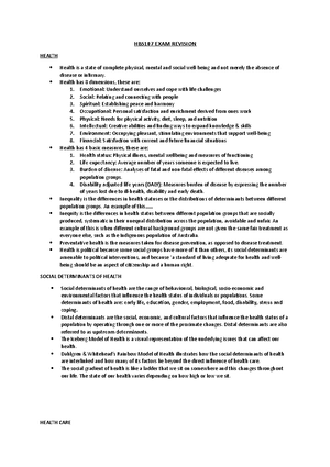 Understanding Health textbook notes - UNDERSTANDING HEALTH- TEXT BOOK ...