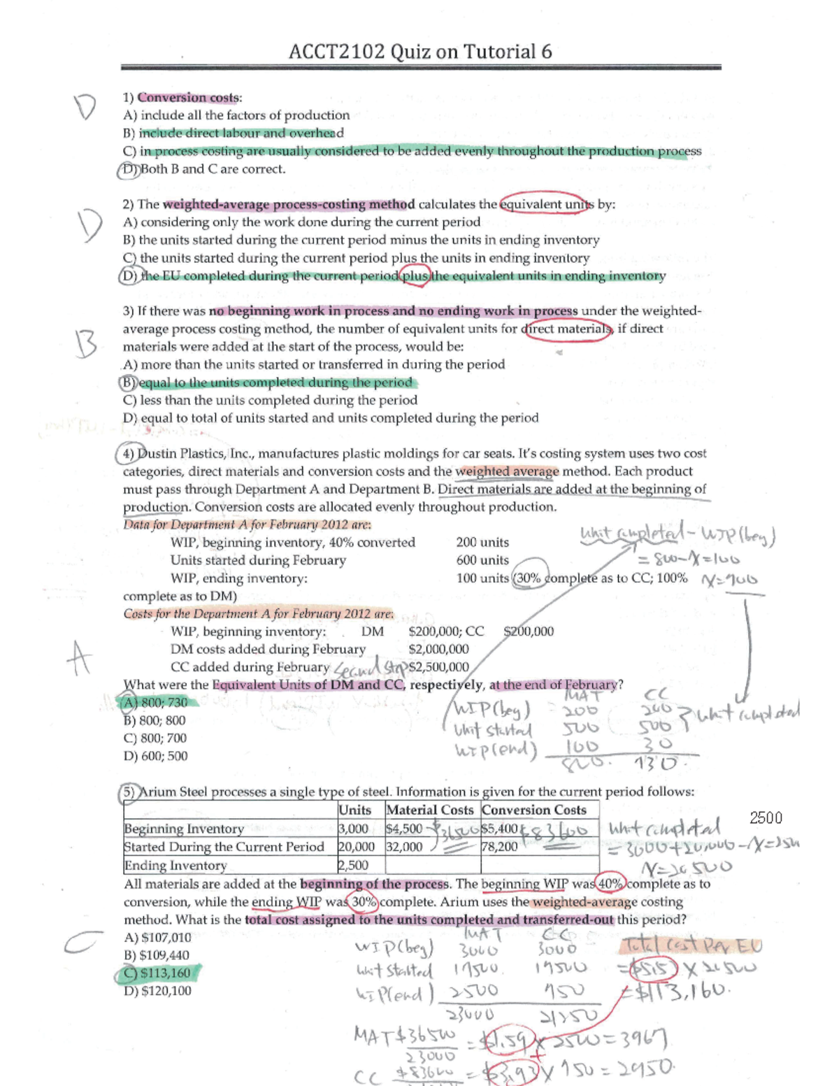 ACCT2102 Tutorial6 Quiz - ACCT2102 - Studocu