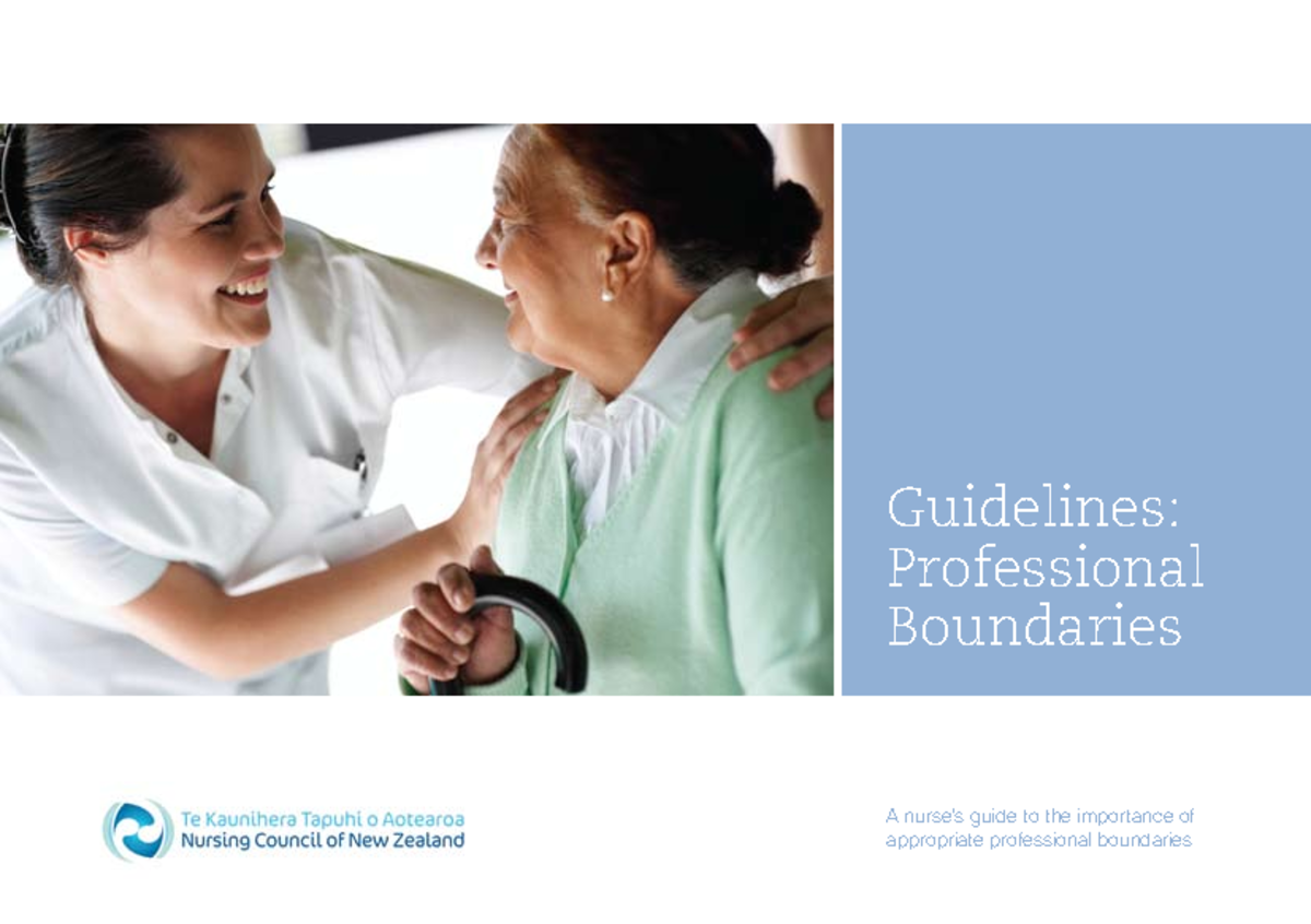 nursing council of new zealand's guidelines professional boundaries 2012