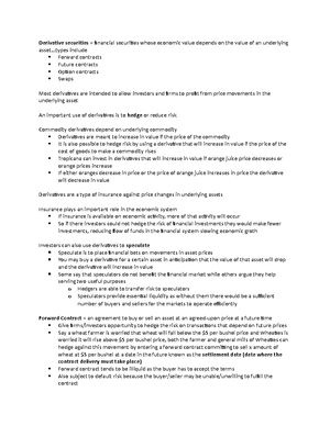 Chapter 2 notes - Summary Money Banking and the Financial System ...
