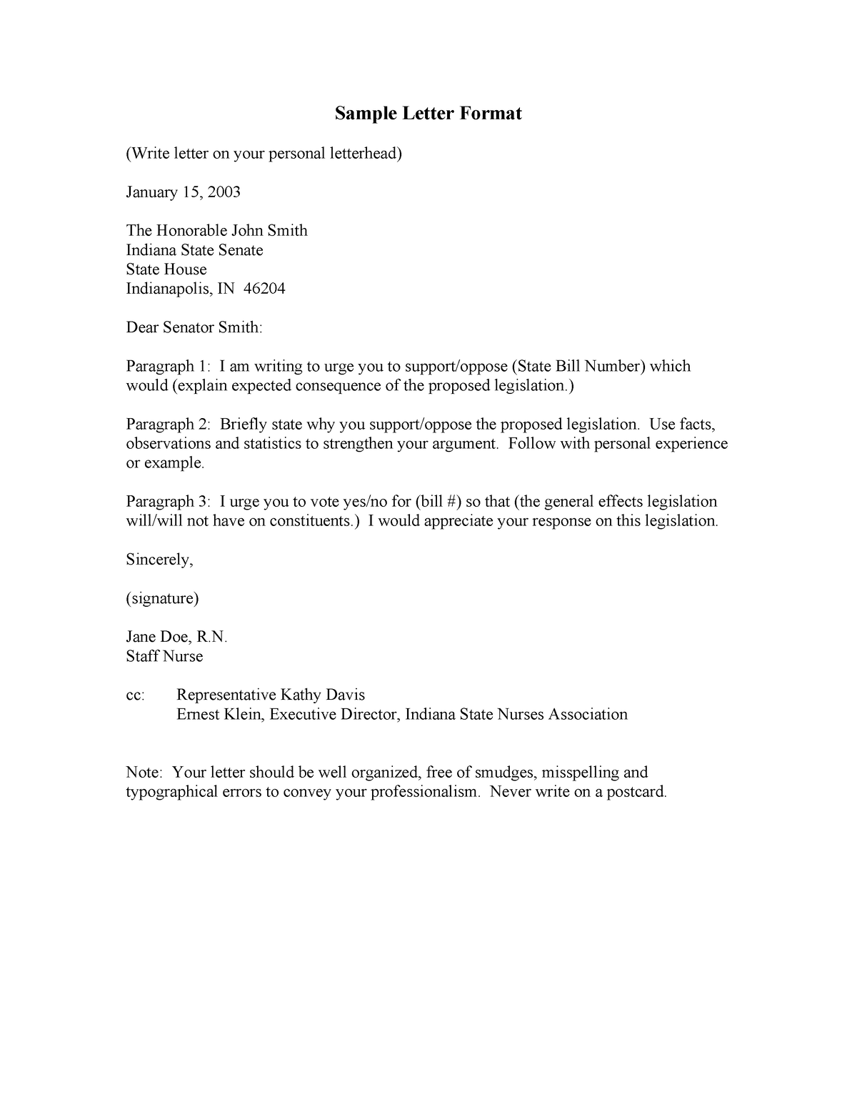 Letter to Legislator Template university of Kansas Sample Letter