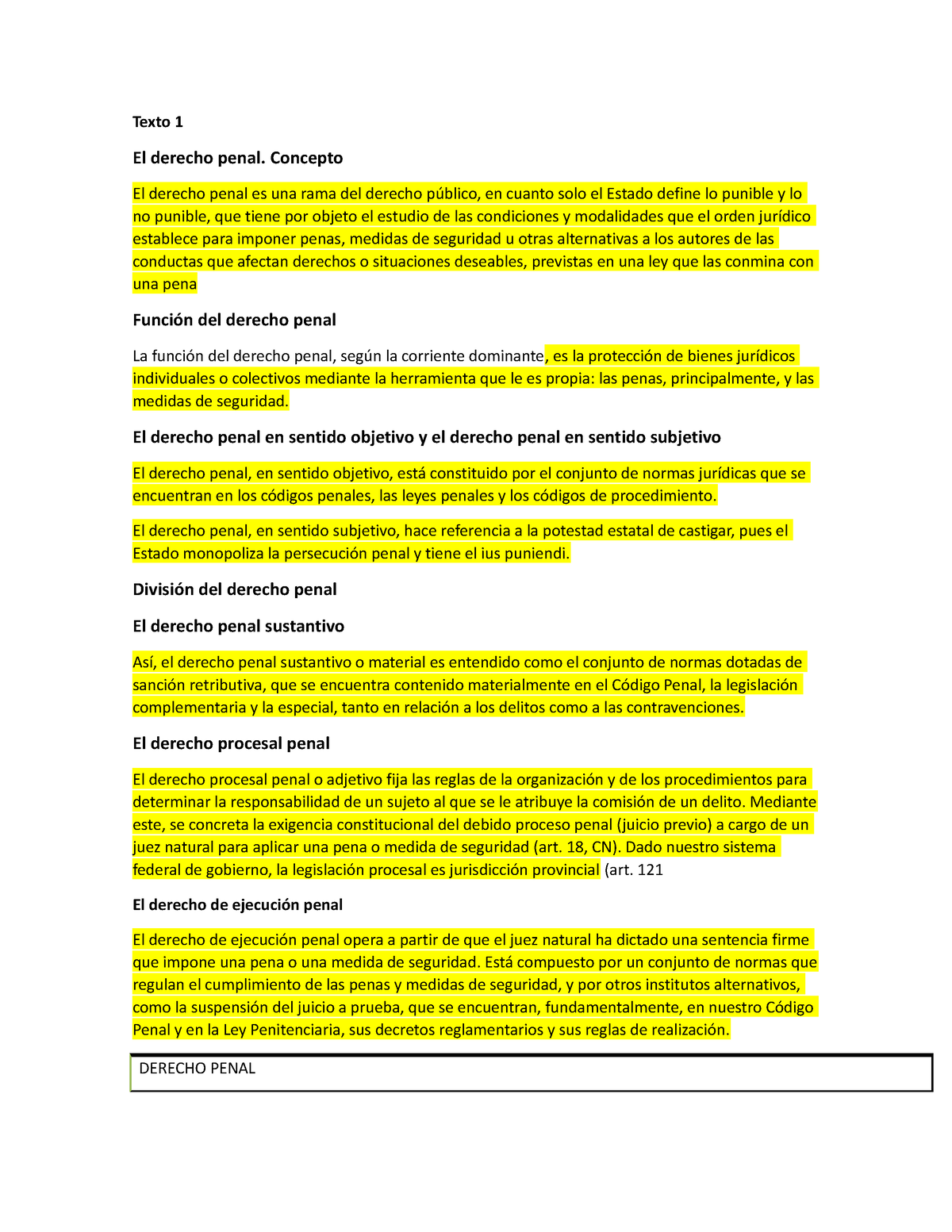 Derecho Penal 1 - Resumen De Modulo 1 - Texto 1 El Derecho Penal ...