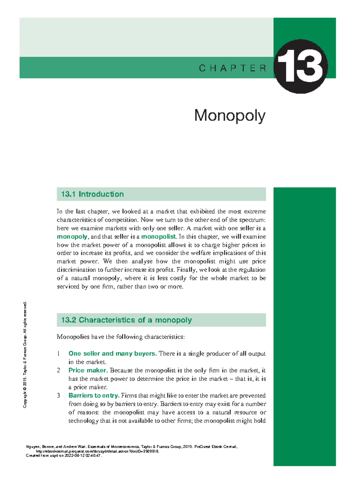 Essentials Of Microeconomics - (13 Monopoly ) - 13 Introduction In The ...