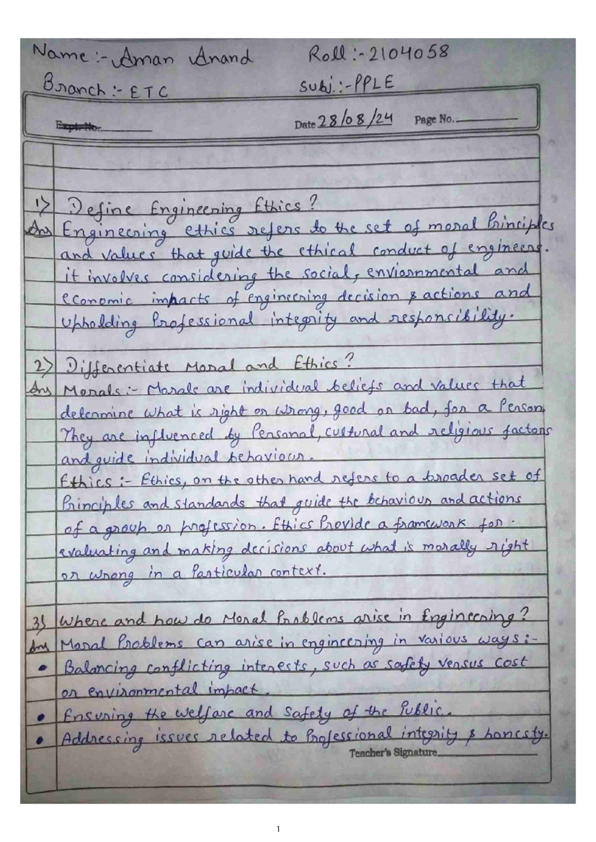 2104058 Aman PPle-01 - PPLE assignment 01 - Name Aman Anand Roll ...