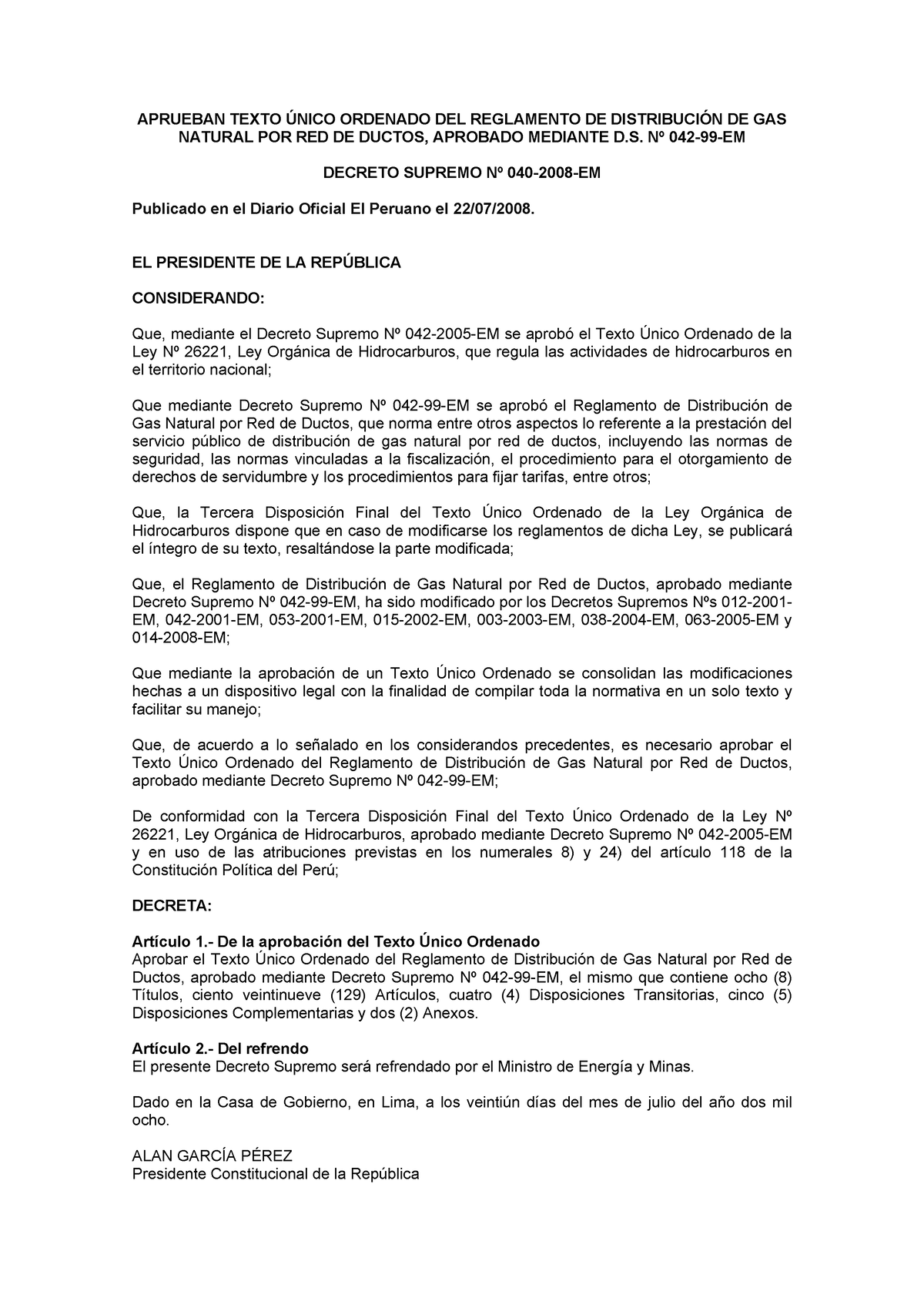 DS 040-2008-EM- Concordado - APRUEBAN TEXTO ÚNICO ORDENADO DEL ...