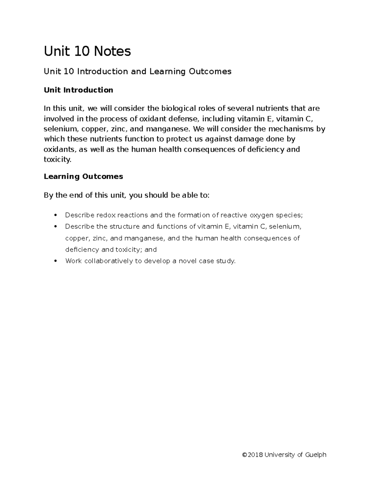 Unit10 Notes - S19 - Unit 10 Notes Unit 10 Introduction And Learning ...