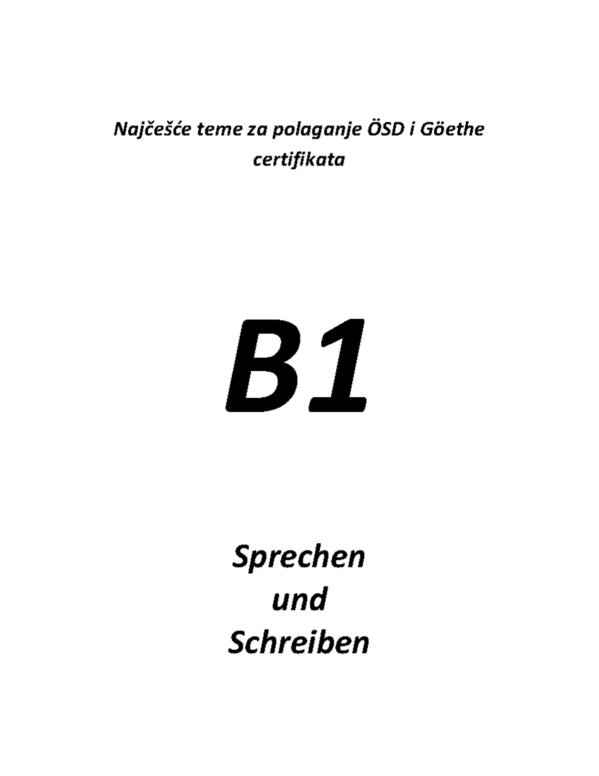 Scfull - B1 Zusammenfassung - Najčešće Teŵe Za PolagaŶje ÖSD I Göethe ...