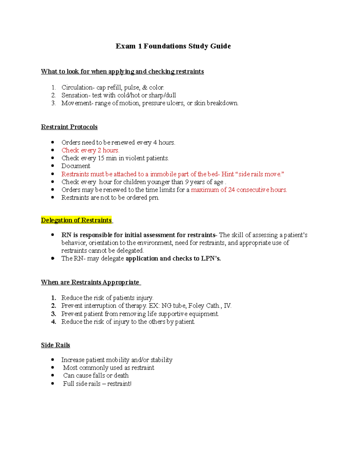 Exam 1 Foundation Study Guide - Exam 1 Foundations Study Guide What To ...