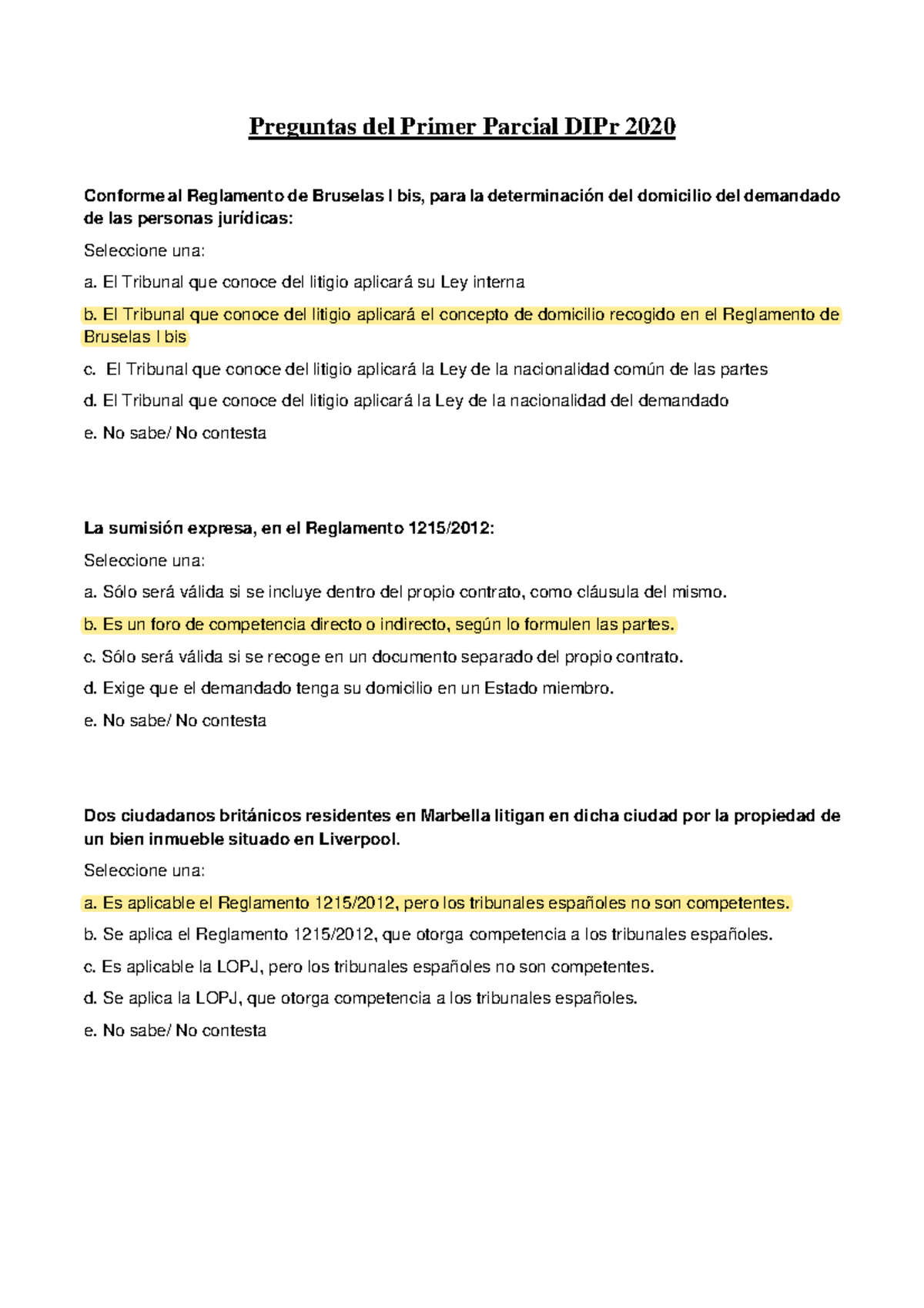 Preguntas de DIPr- respuestas - Preguntas del Primer Parcial DIPr 2020 ...