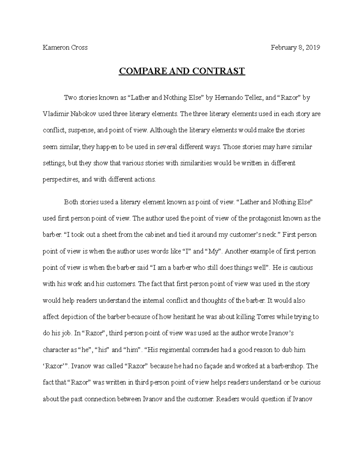Compare and contrast essay about sunrise picture