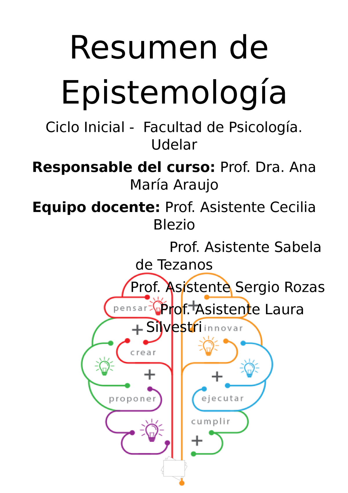 Resumen De Epistemología - Resumen De Epistemología Ciclo Inicial ...