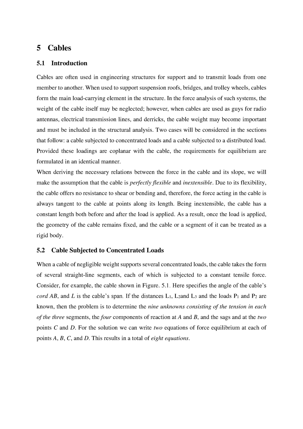 Chapter 5-Cables - Lecture notes 1 - 5 Cables 5 Introduction Cables are ...