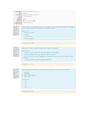 Desarrollo Sustentable Examen Semana 3 - Studocu