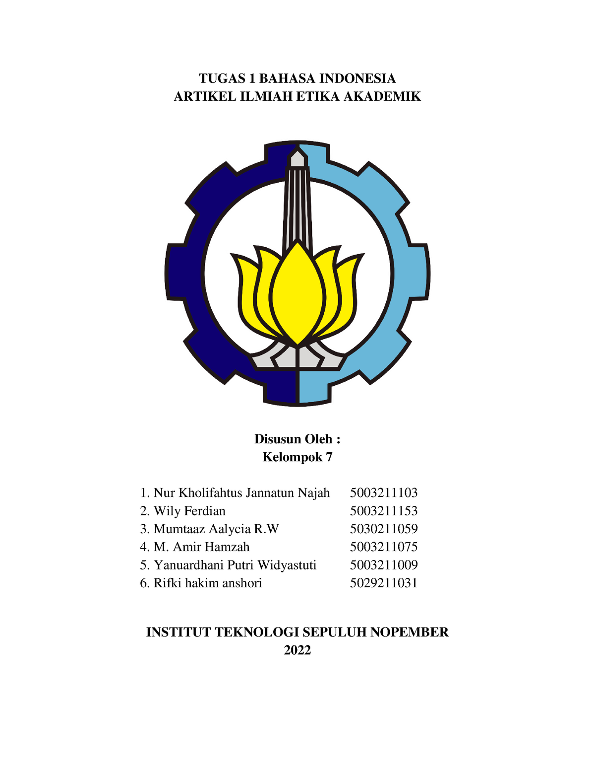 Tugas Etika Akademik Kelas Bindo 19 Kelompok 7 - TUGAS 1 BAHASA ...