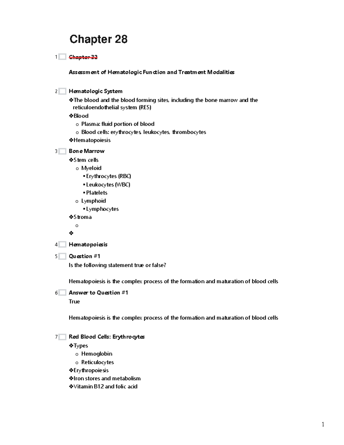 Brunner Chapter 28 - Chapter 32 Assessment Of Hematologic Function And ...