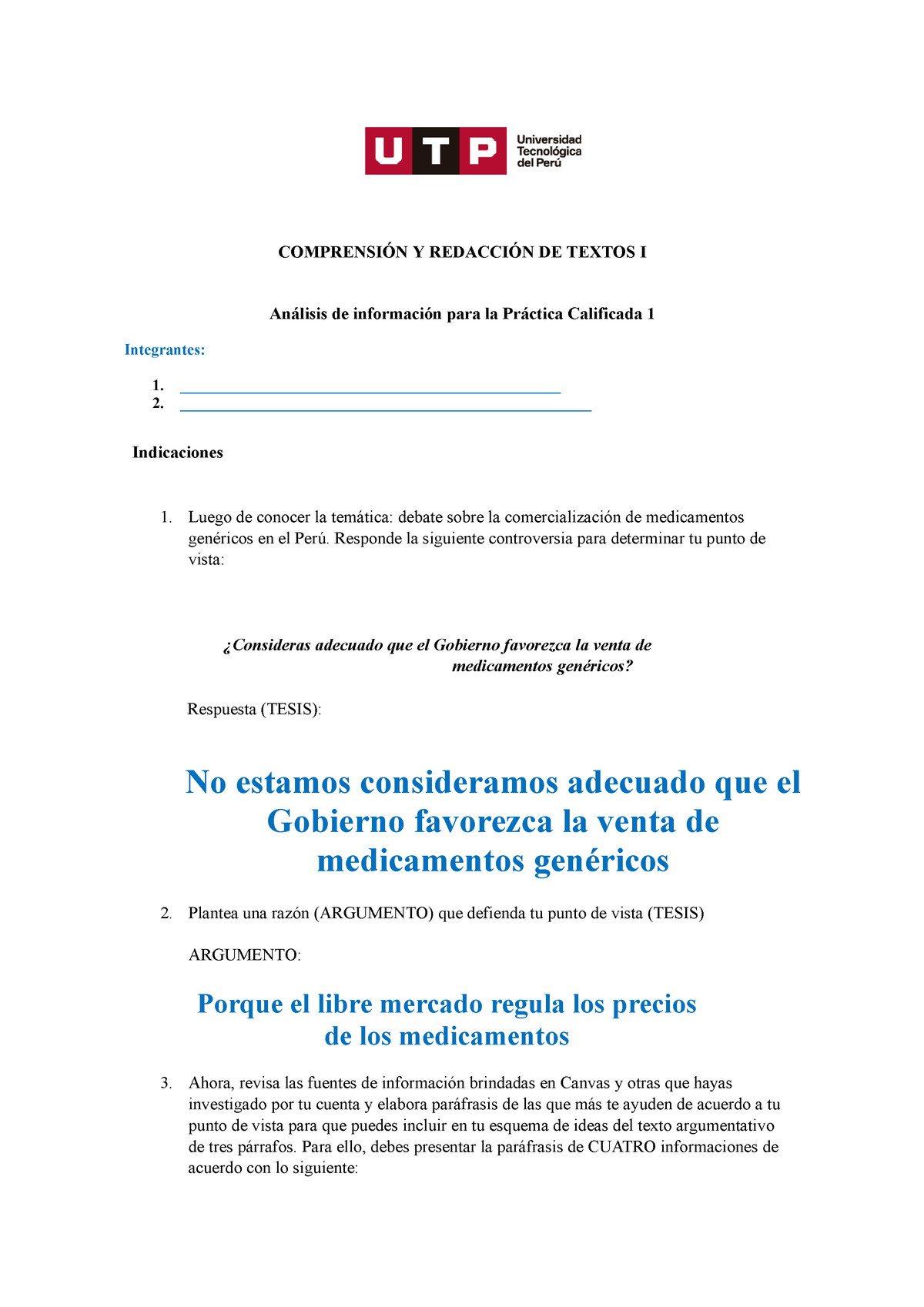 Ejemplo De Tarea De La Semana 05-4 - COMPRENSIÓN Y REDACCIÓN DE TEXTOS ...