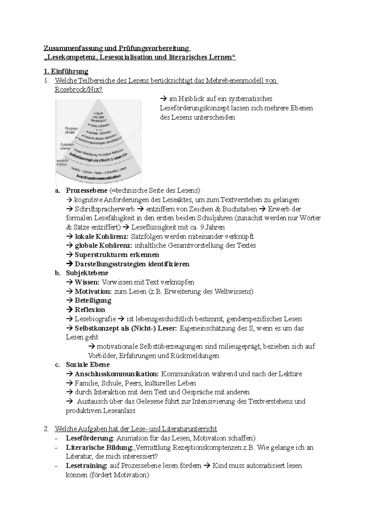 Lesekompetenz, Lesesozialisation und Literarisches Lernen ...