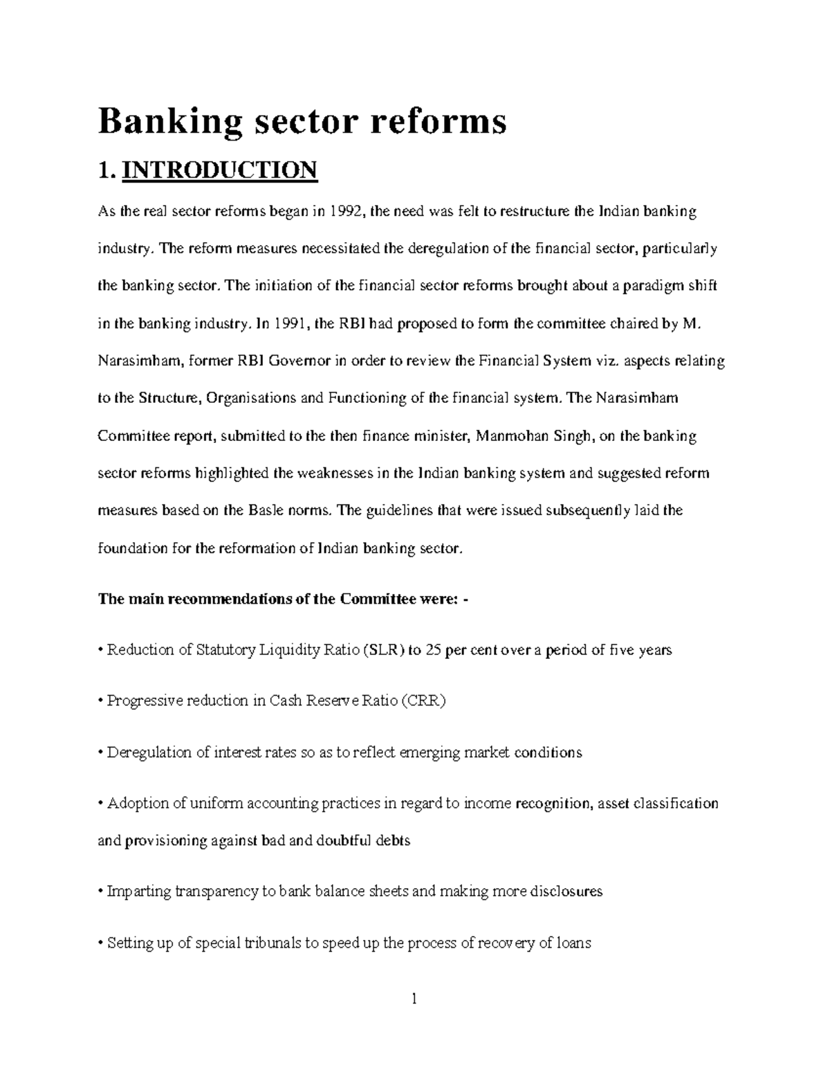 Projectonindianbankingsectorreforms compress Banking sector