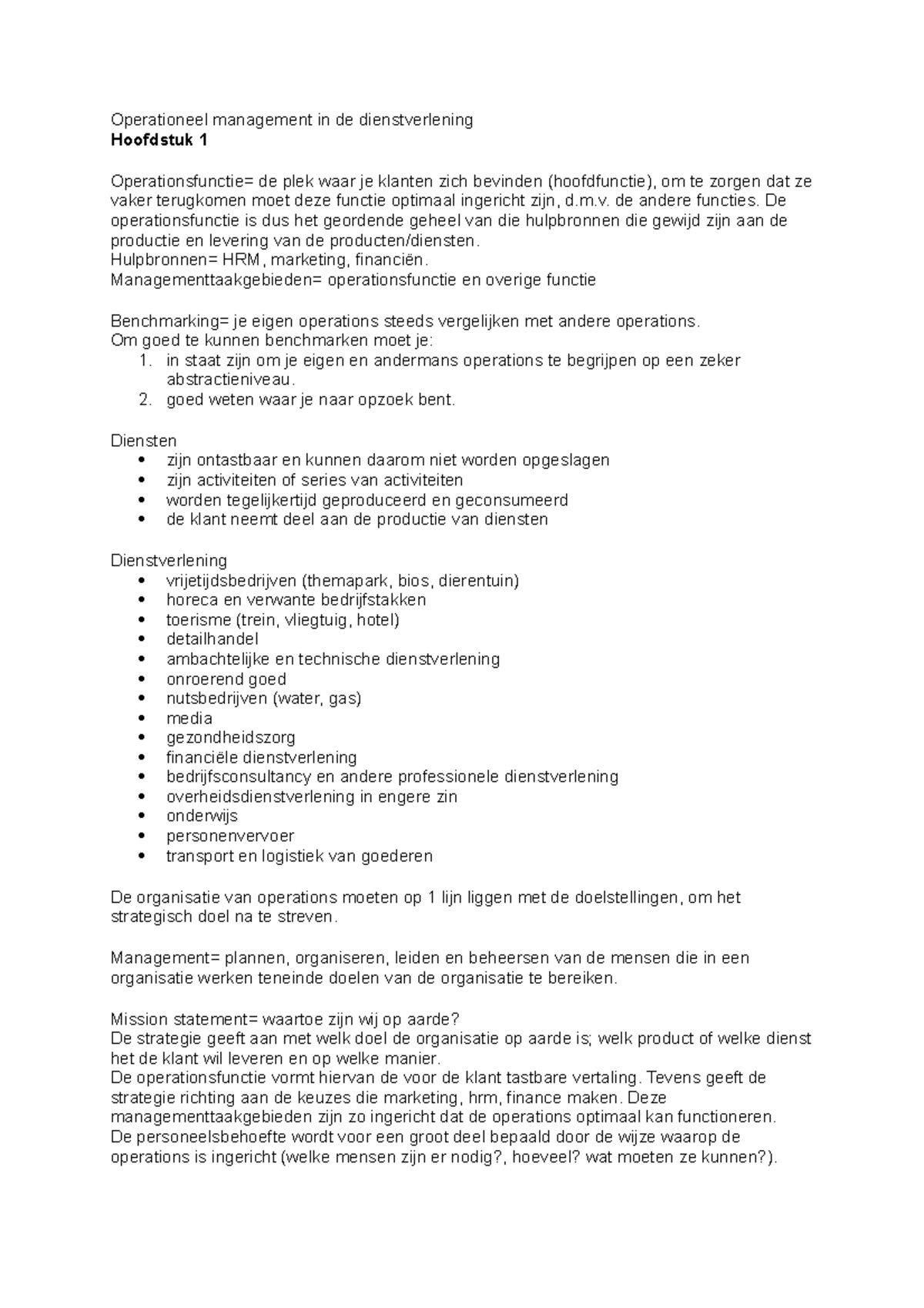 Operationeel Management In De Dienstverlening - Operationeel Management ...