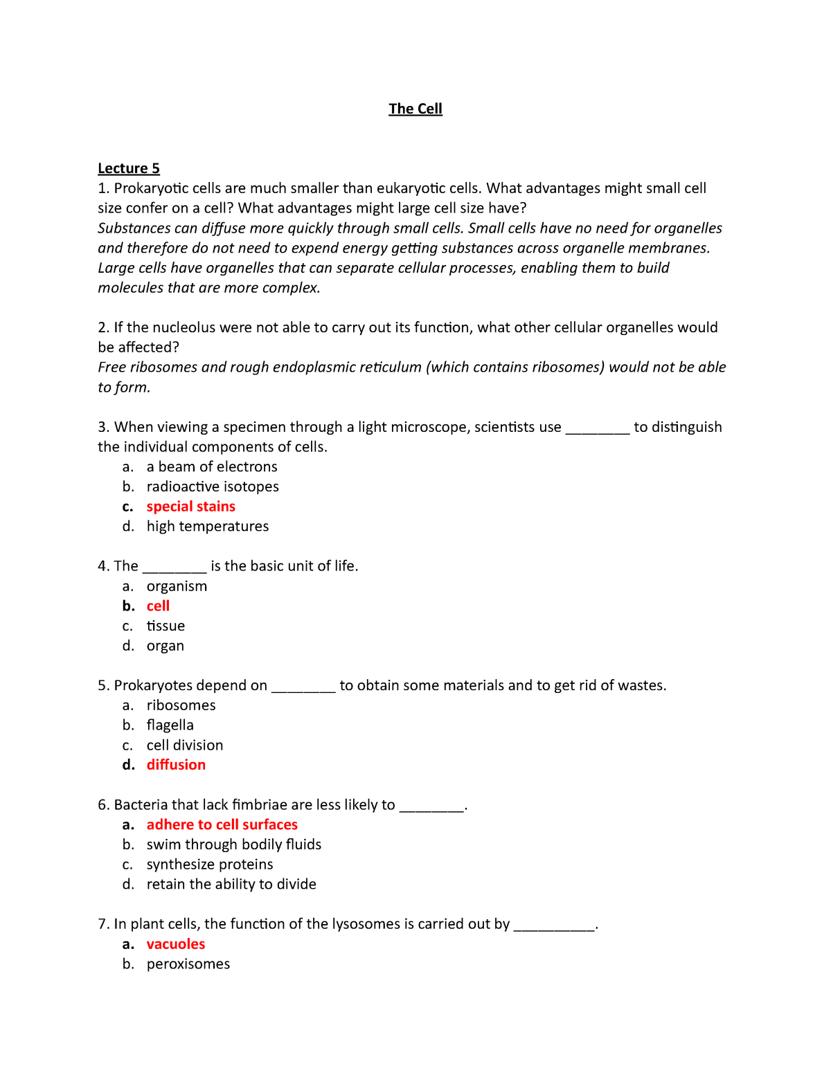 lecture-5-questions-and-answers-the-cell-lecture-5-prokaryotic-cells