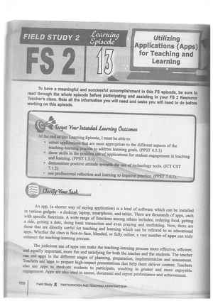 Answer sa FS2portfolio - LEARNING MODULE TECHNOLOGY FIELD STUDY 2 ...