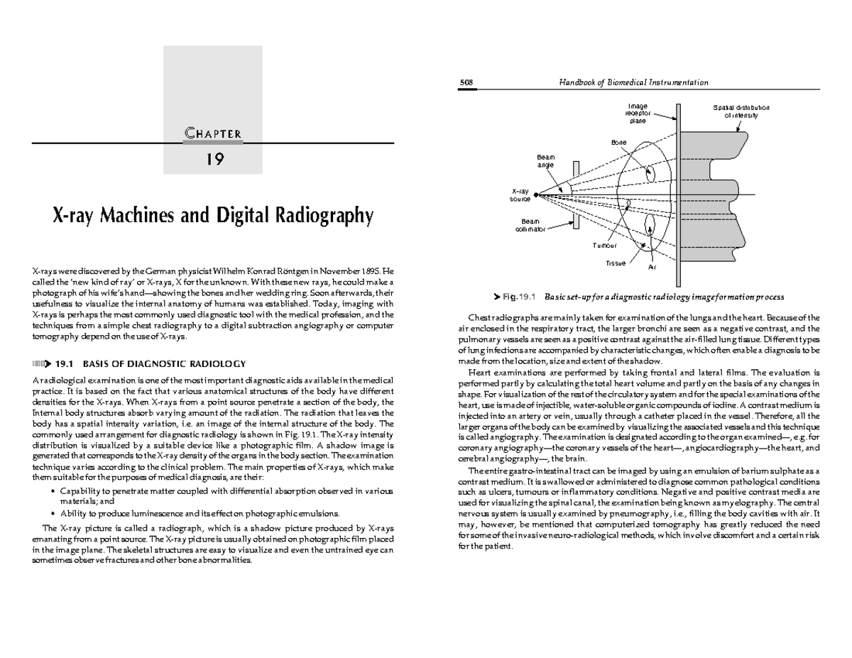 Biomedical Instrumentation e Xray Machines and Digital Radiography X