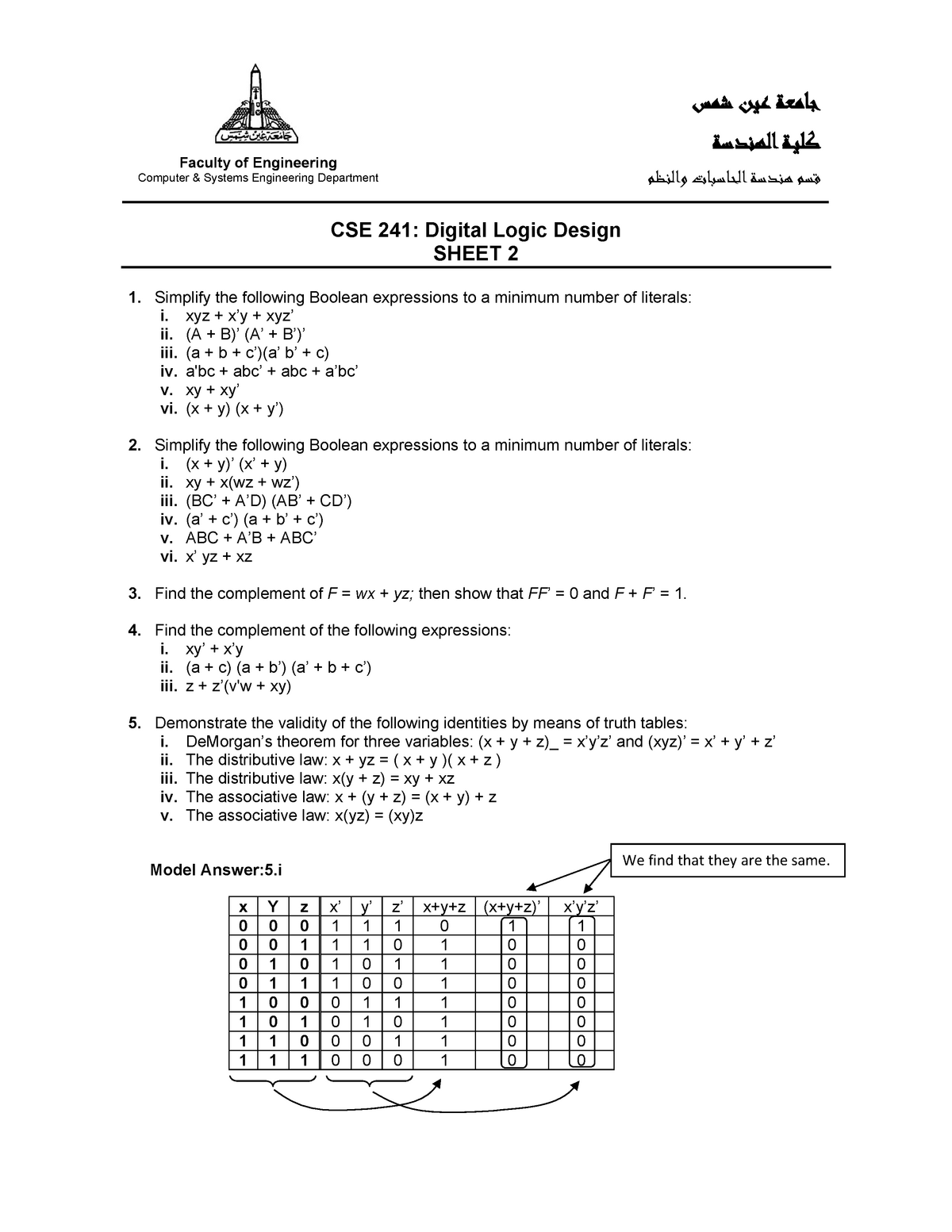 Logic Sheet 2 Grade B Studocu