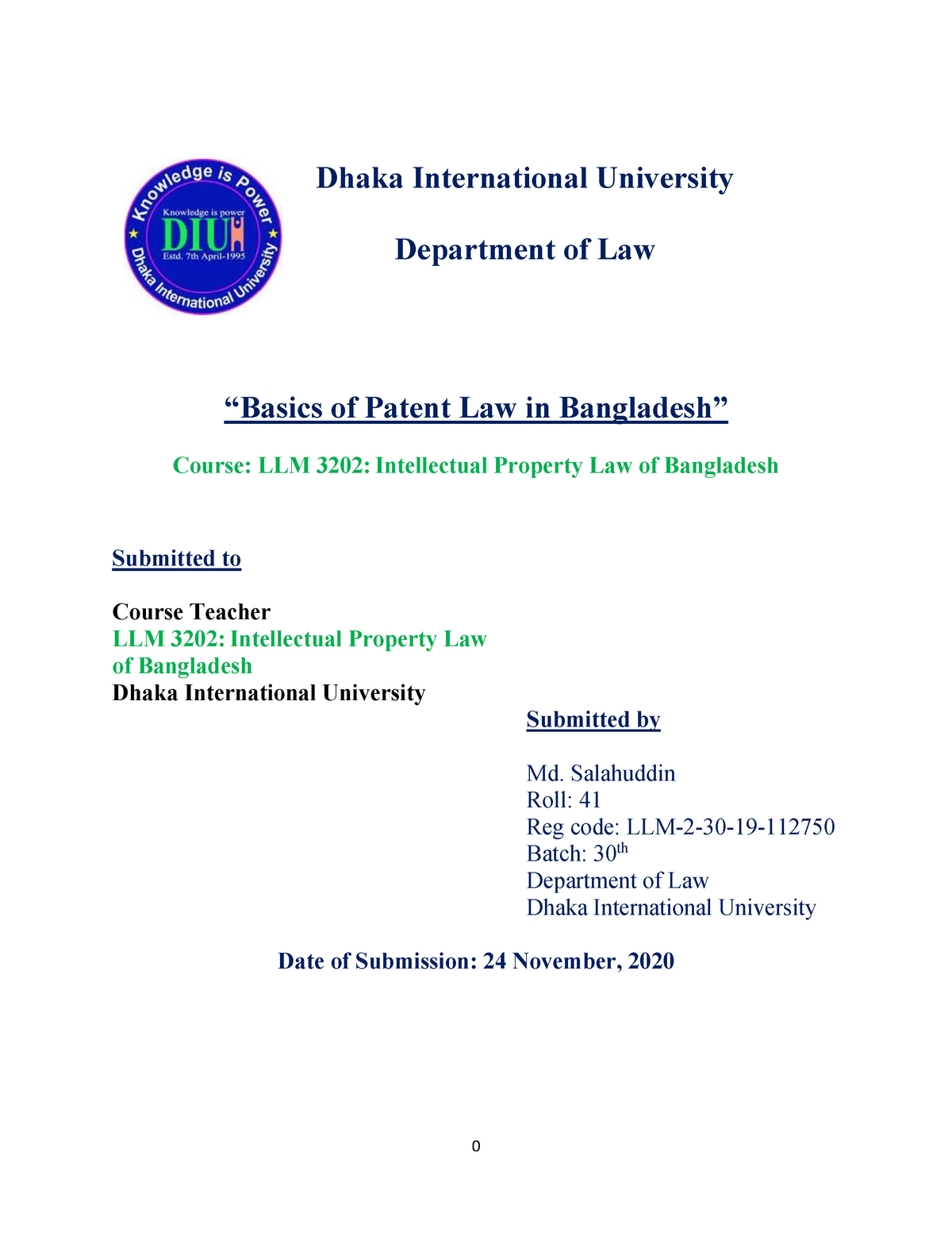 assignment on patent in bangladesh