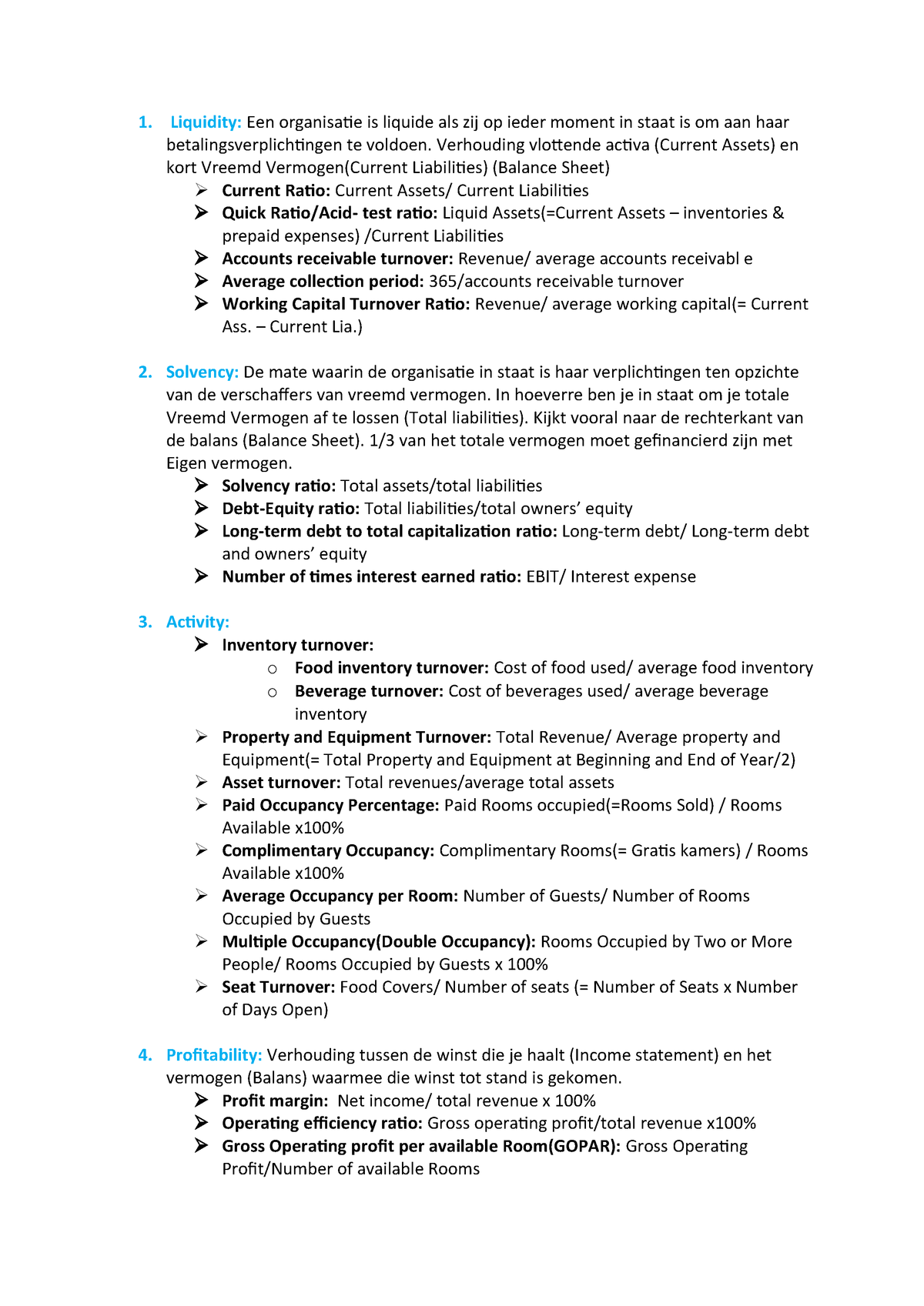 Ratio S Mac Samenvatting Management Accounting Mac